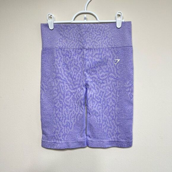 Gymshark Adapt Animal Seamless Cycling Purple Shorts Large Athletic Women - Picture 1 of 8